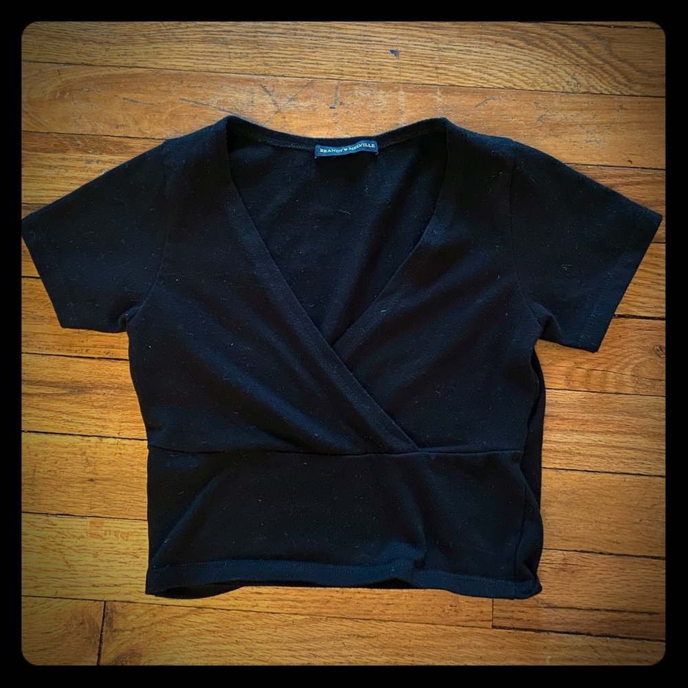 Black Brandy Melville crop t shirt